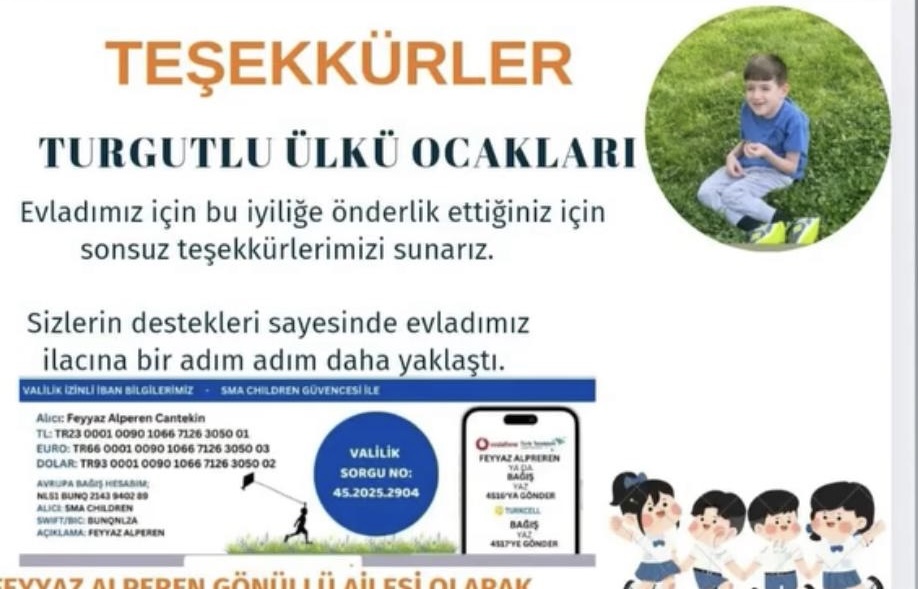Turgutlu Ülkü Ocaklarından Anlamlı Destek: SMA Hastası Feyyaz Alperen’e Umut Oldular