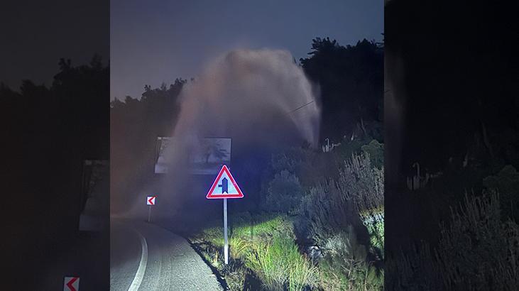 Bodrum’da isale hattı patladı, tonlarca su boşa aktı