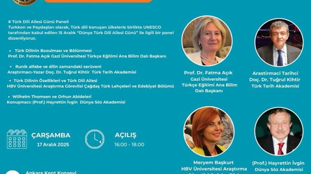 Ankara Kent Konseyi’nde Dünya Türk Dili Ailesi Günü paneli düzenlenecek – Birlik Haber Ajansı