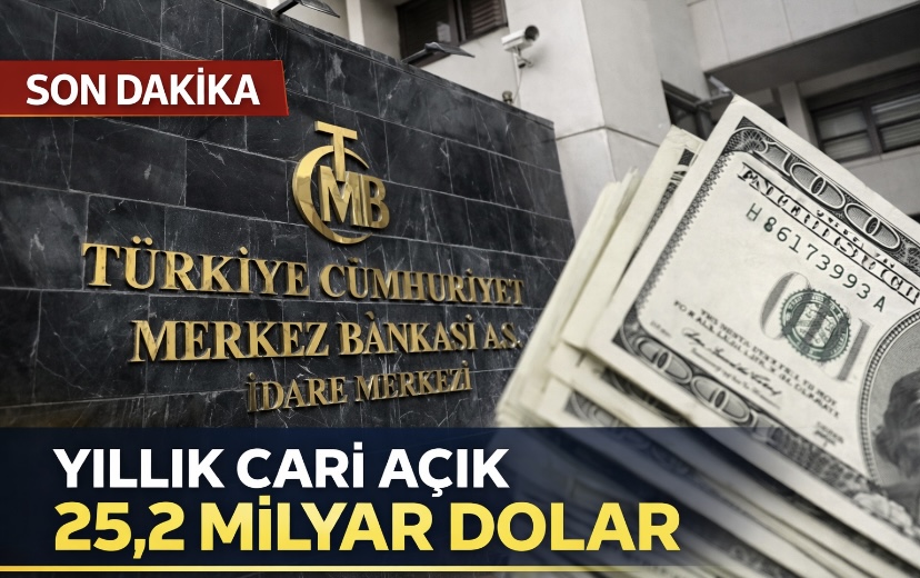 Yıllık cari açık 25,2 milyar dolar