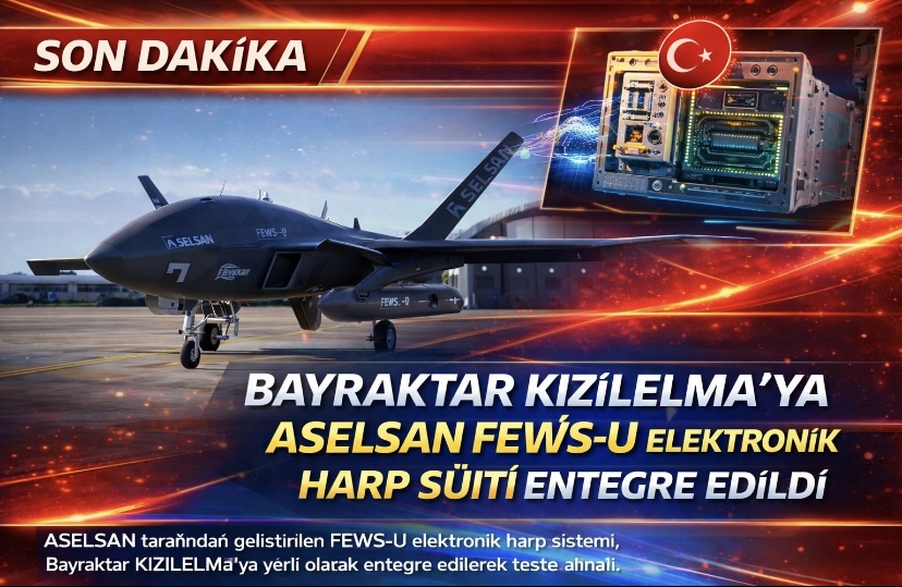 Bayraktar KIZILELMA’ya ASELSAN FEWS-U elektronik harp süiti entegre edildi