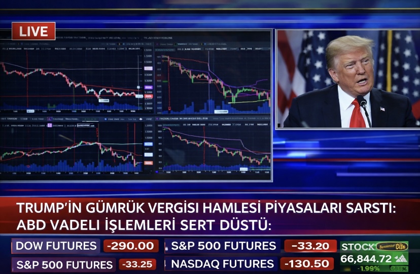 Trump’ın Gümrük Vergisi Hamlesi Piyasaları Sarstı: ABD Vadeli İşlemleri Sert Düştü