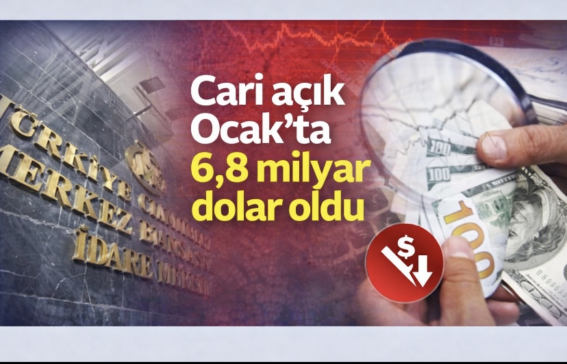Cari açık Ocak’ta 6,8 milyar dolar oldu