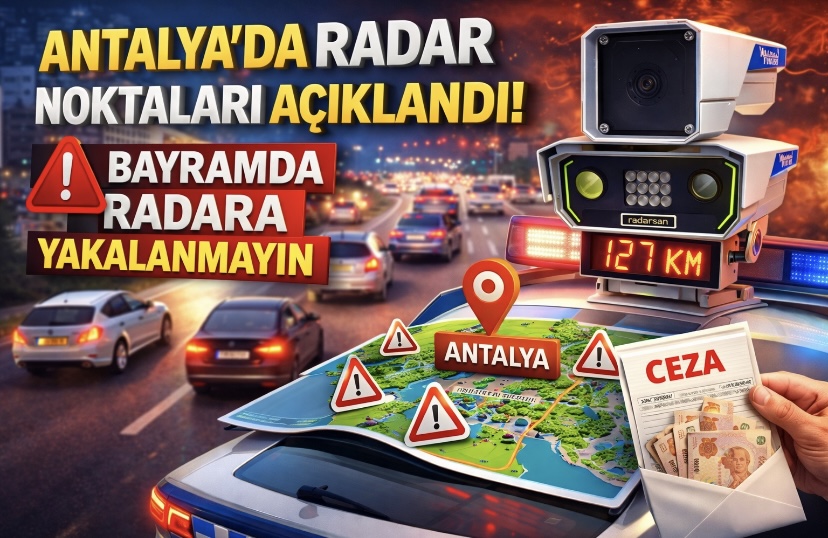 Antalya’da Radar Noktaları Açıklandı! Bayramda Radara Yakalanmayın