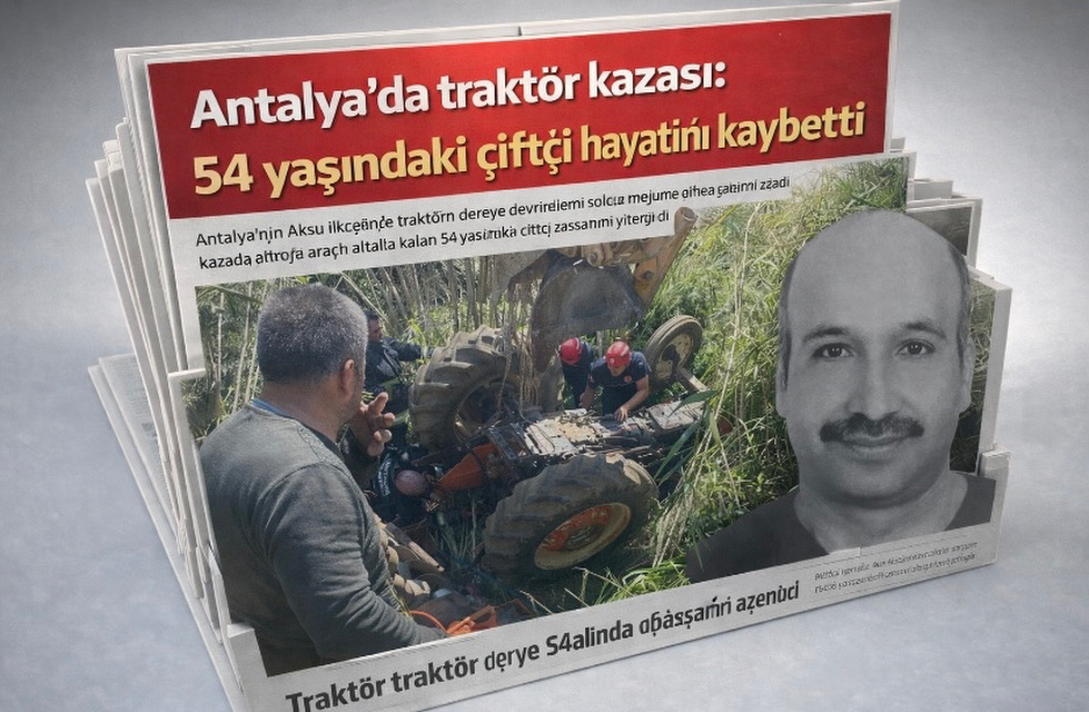 Antalya’da traktör kazası: 54 yaşındaki çiftçi hayatını kaybetti