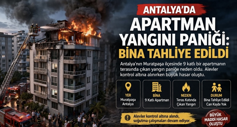 Antalya’da Apartman Yangını Paniği: Bina Tahliye Edildi