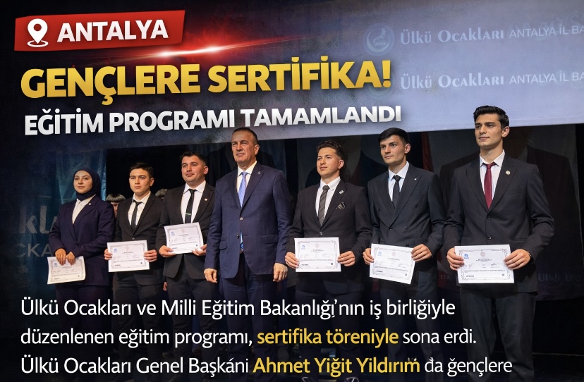 Antalya’da gençlere sertifika: Eğitim programı tamamlandı