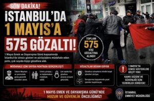 İstanbul’da 1 Mayıs’a 575 gözaltı!