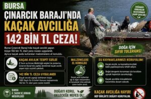 Bursa Çınarcık Barajı’nda kaçak avcılığa 142 bin TL ceza!