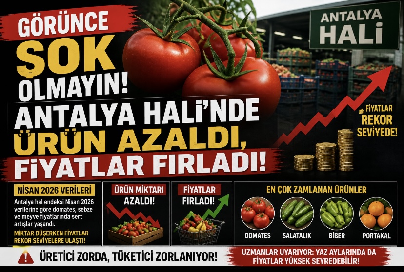 Görünce Şok Olmayın! Antalya Hali’nde Ürün Azaldı, Fiyatlar Fırladı