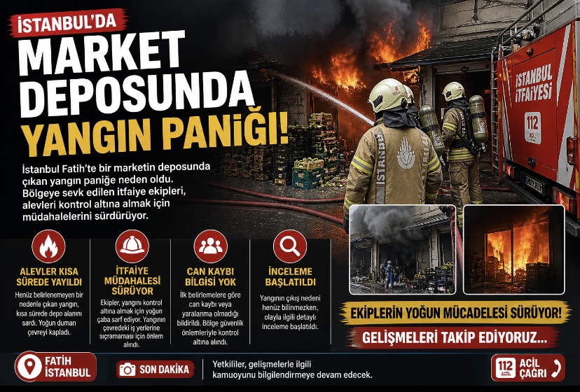İstanbul’da Market Deposunda Yangın Paniği