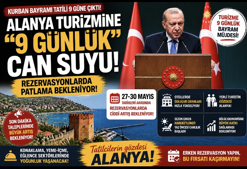 Alanya Turizmine “9 Günlük” Can Suyu: Rezervasyonlarda Patlama Bekleniyor!