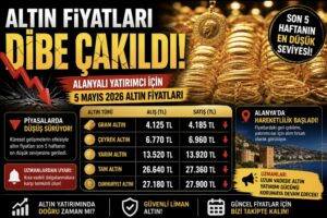 Altın Fiyatları Dibe Çakıldı! Alanyalı Yatırımcı İçin 5 Mayıs 2026 Altın Fiyatları