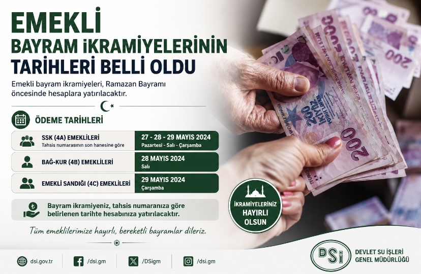 Emekli bayram ikramiyelerinin tarihleri belli oldu