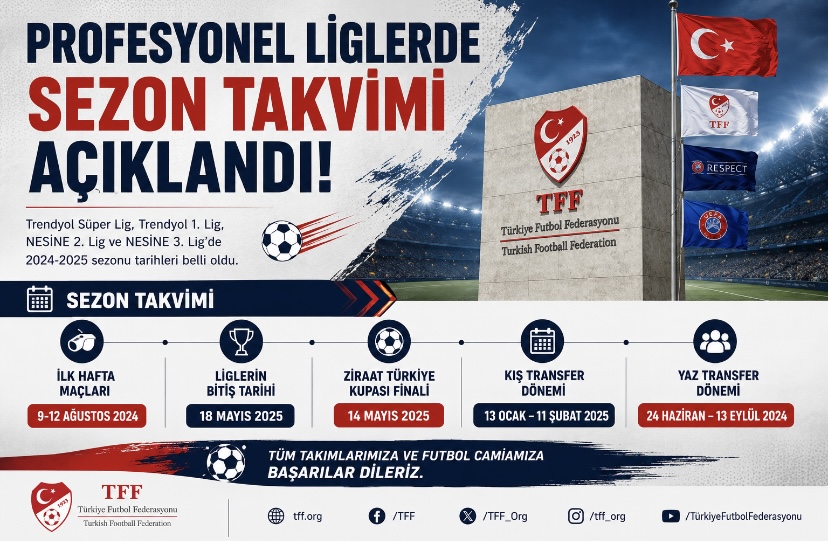 Profesyonel liglerde sezon takvimi açıklandı