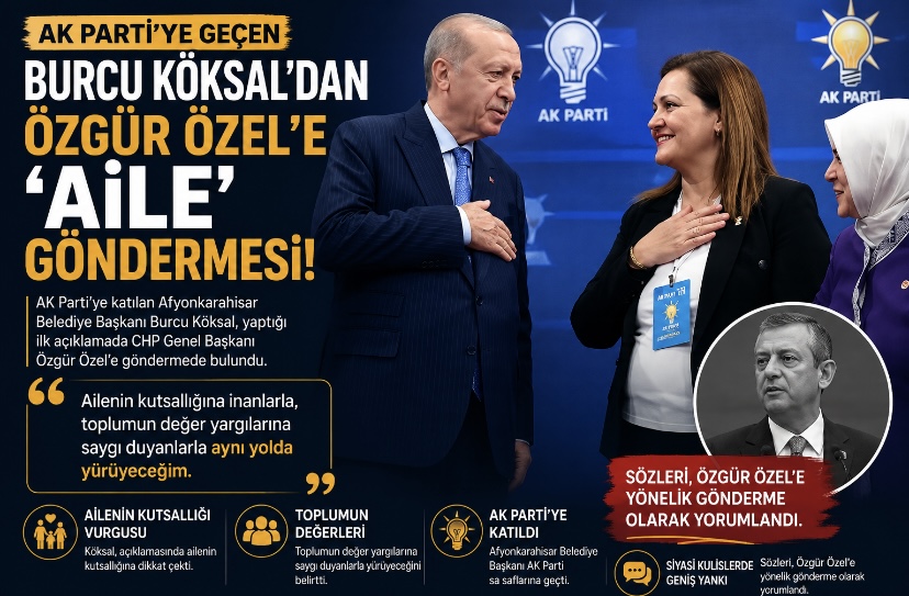 AK Parti’ye geçen Burcu Köksal’dan Özgür Özel’e “aile” göndermesi