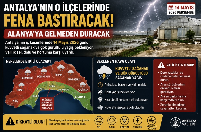 Antalya’nın o ilçelerinde fena bastıracak! Alanya’ya gelmeden duracak