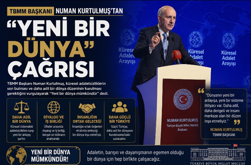 TBMM Başkanı Numan Kurtulmuş’tan “Yeni Bir Dünya” çağrısı