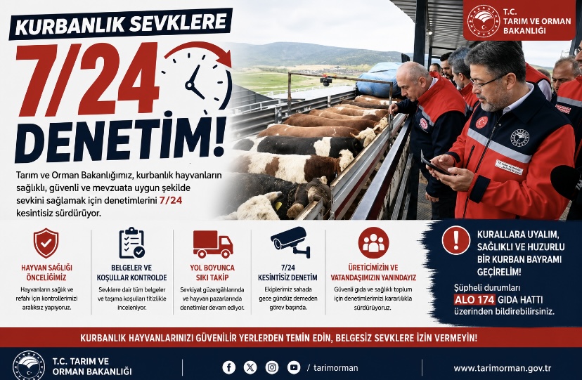 Kurbanlık sevklere 7/24 denetim!
