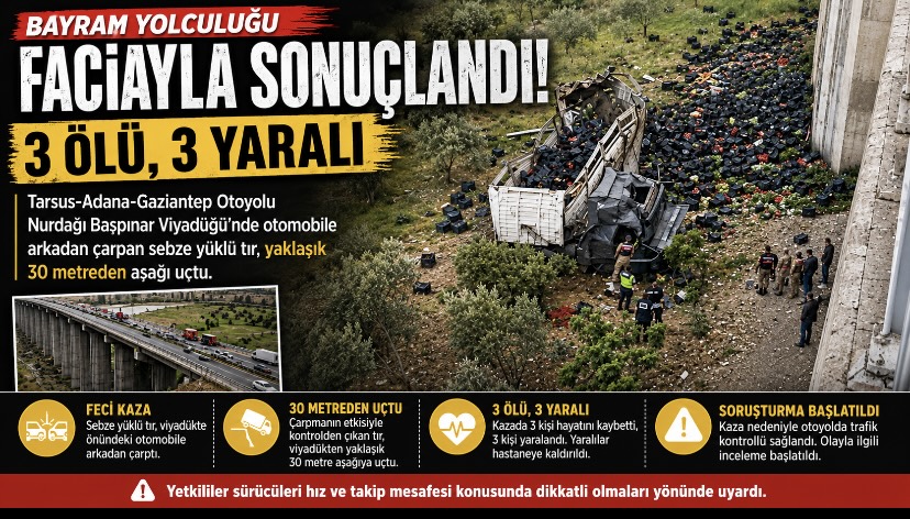 Bayram Yolculuğu Faciayla Sonuçlandı: 3 Ölü, 3 Yaralı
