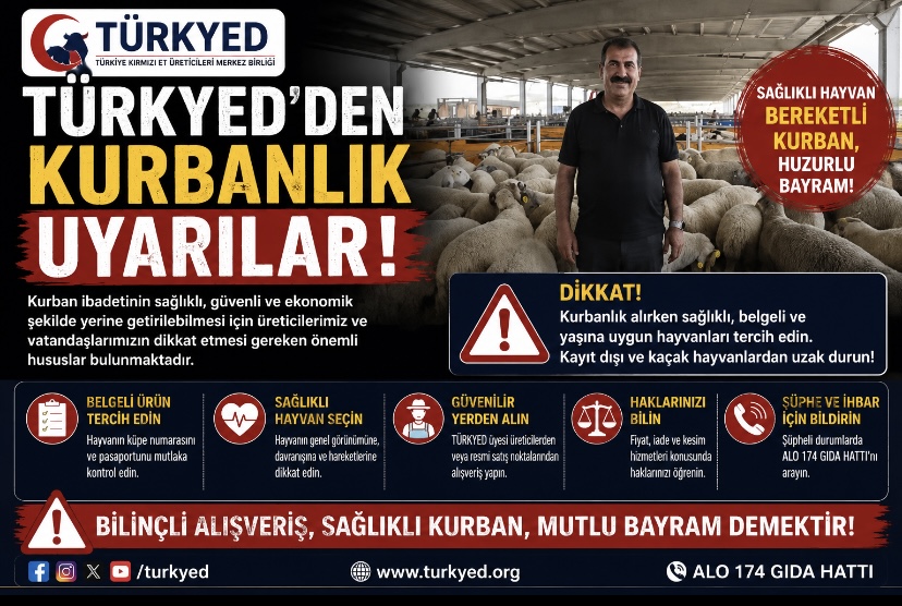 TÜRKYED’den kurbanlık uyarılar!