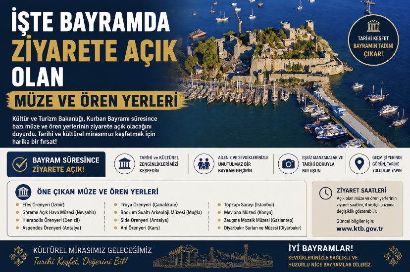 İşte bayramda ziyarete açık olan müze ve ören yerleri