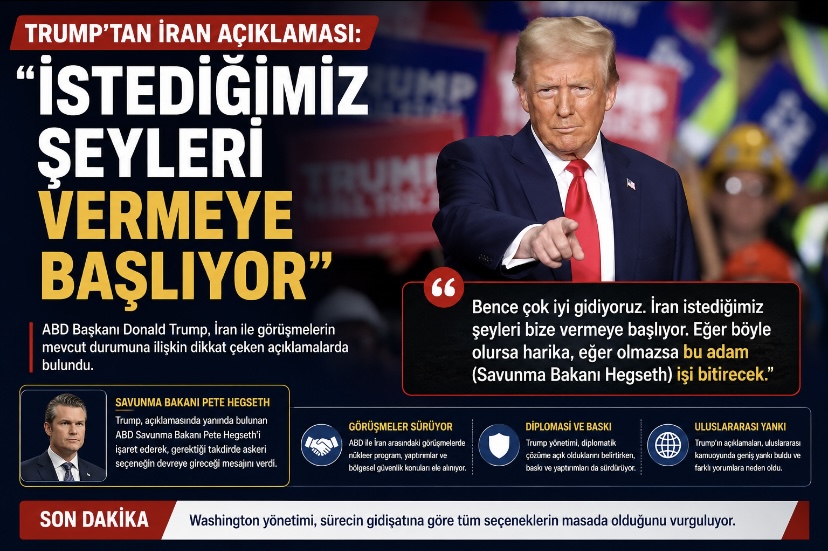 Trump’tan İran Açıklaması: “İstediğimiz Şeyleri Vermeye Başlıyor”