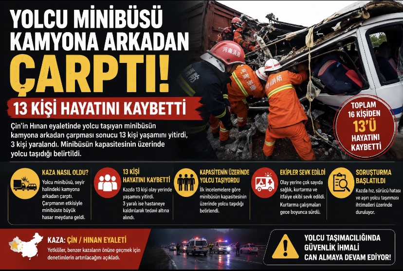 Yolcu Minibüsü Kamyona Arkadan Çarptı: 13 Kişi Hayatını Kaybetti