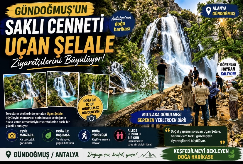 Gündoğmuş’un Saklı Cenneti: Uçan Şelale Ziyaretçilerini Büyülüyor