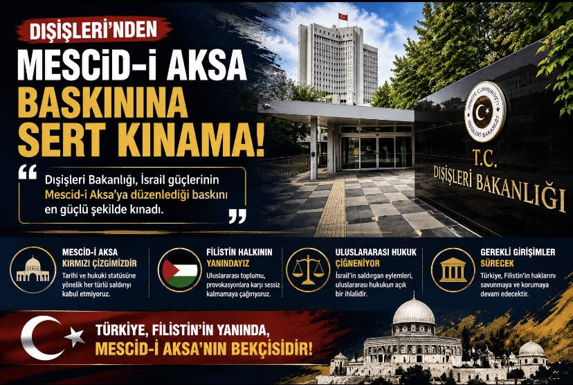 Dışişleri’nden Mescid-i Aksa baskınına sert kınama
