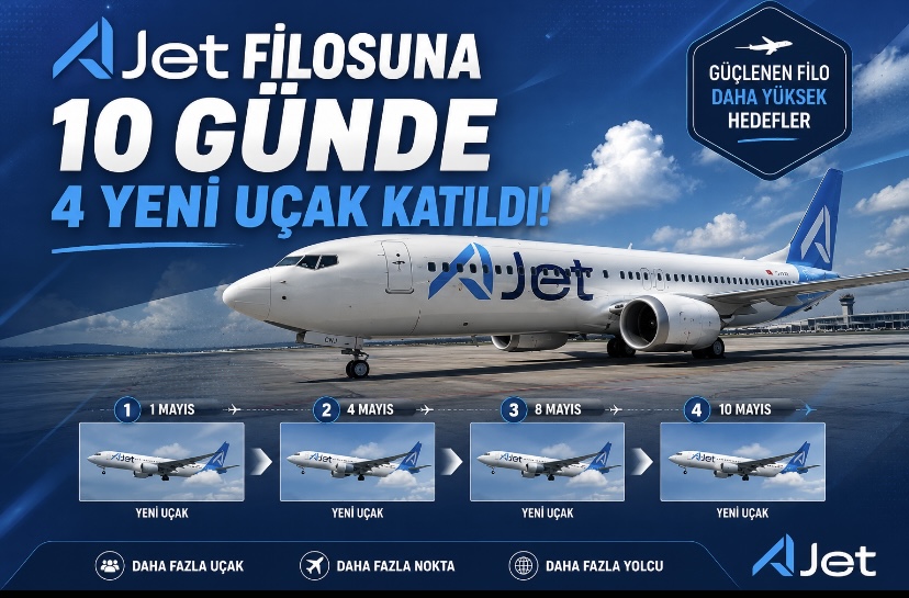 AJet filosuna 10 günde 4 yeni uçak katıldı