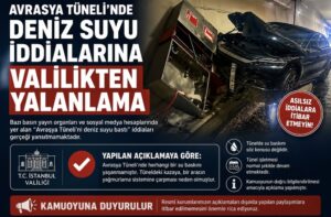 Avrasya Tüneli’nde deniz suyu iddialarına valilikten yalanlama