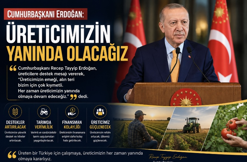 Cumhurbaşkanı Erdoğan: Üreticimizin yanında olacağız