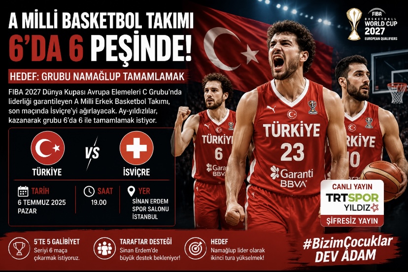 A Milli Basketbol Takımı 6’da 6 İçin Parkede! Rakip İsviçre