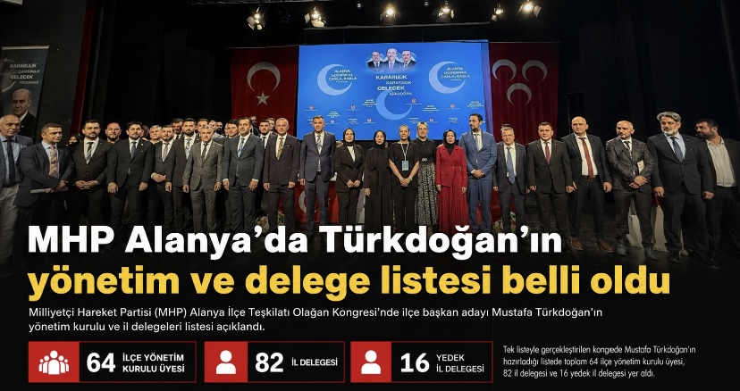 MHP Alanya’da Türkdoğan’ın yönetim ve delege listesi belli oldu