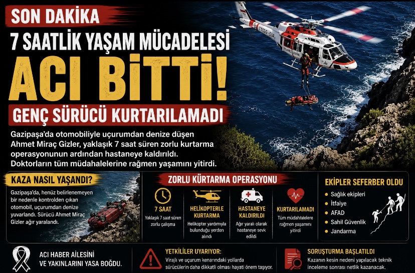 7 Saatlik Yaşam Mücadelesi Acı Bitti: Genç Sürücü Kurtarılamadı
