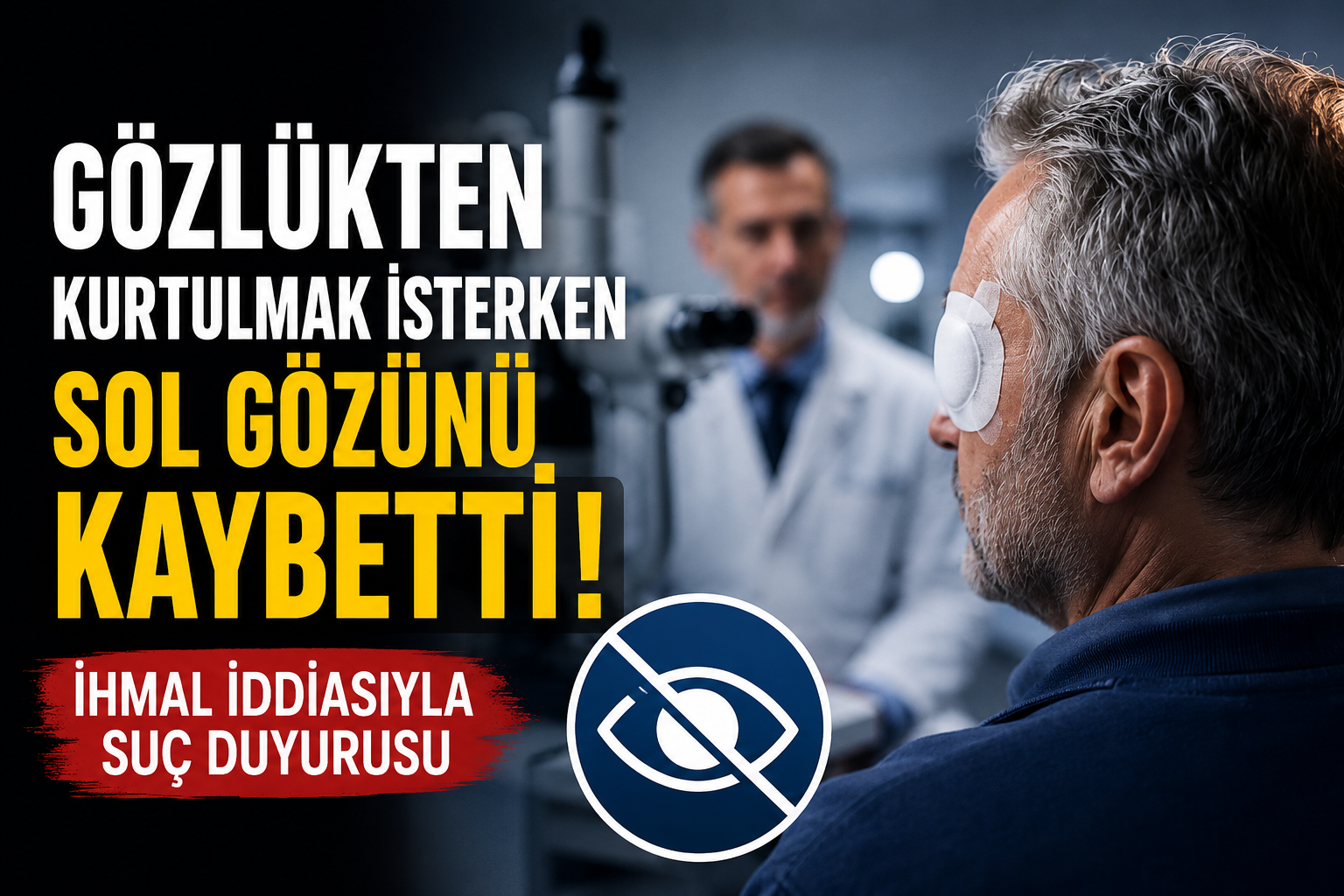 Gözlükten kurtulmak isterken sol gözünü kaybetti