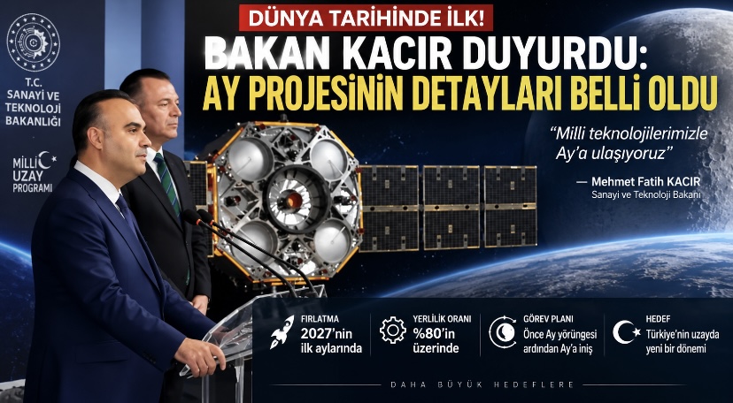 Dünya tarihinde ilk! Bakan Kacır duyurdu: Ay projesinin detayları belli oldu