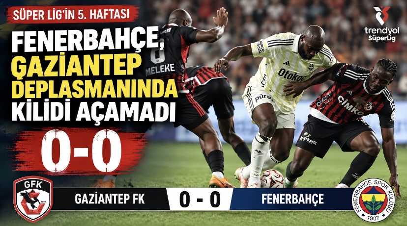 Fenerbahçe, Gaziantep deplasmanında kilidi açamadı: 0-0