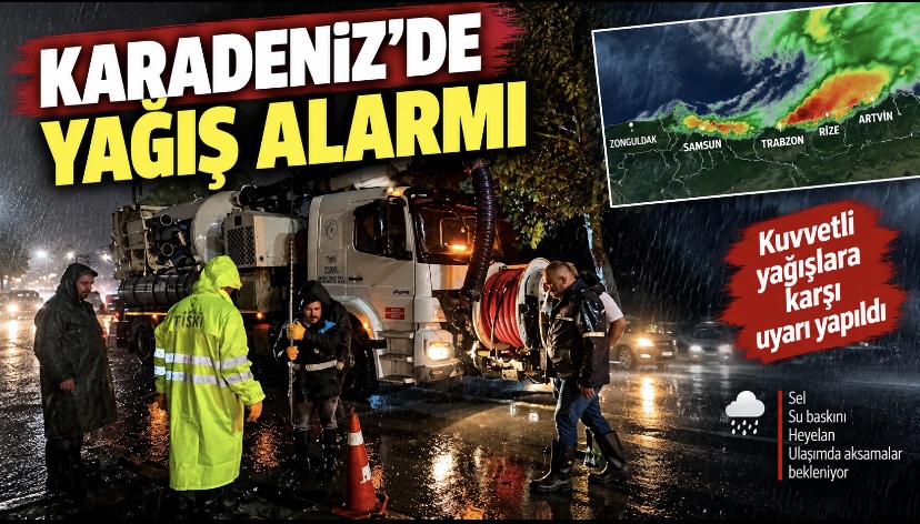 Karadeniz’de yağış alarmı